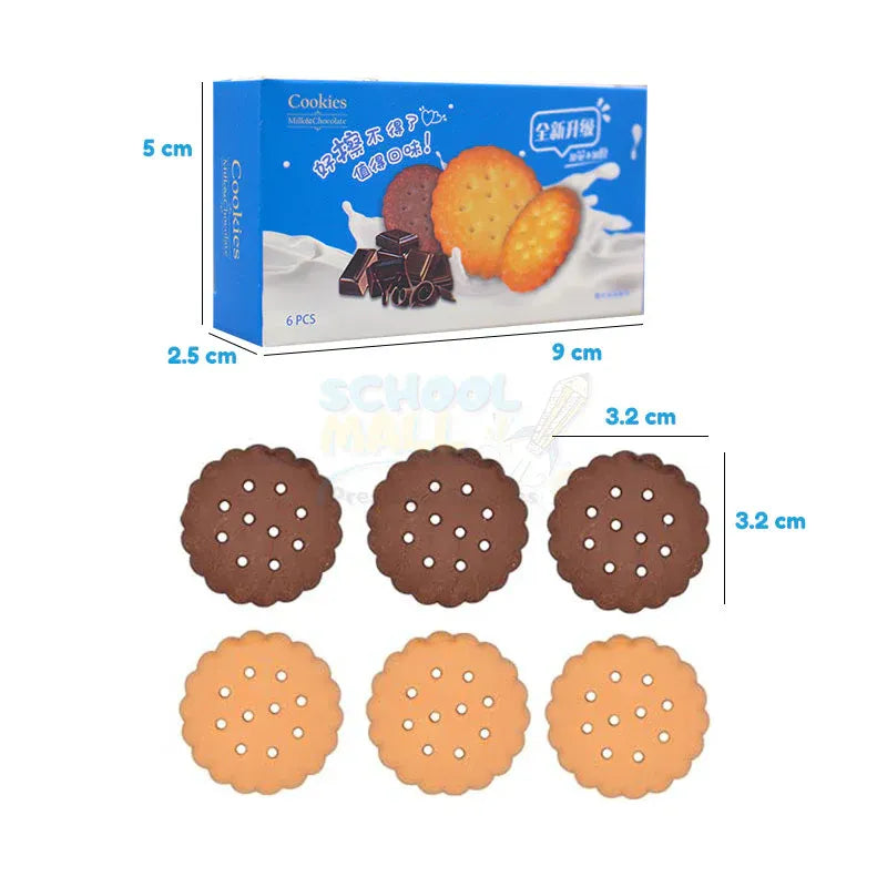 Kawaii Milk & Chocolate Cookie Eraser Set