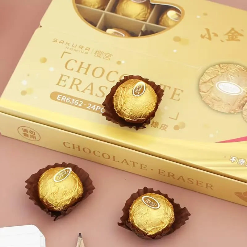 Golden Praline Truffle Eraser Set