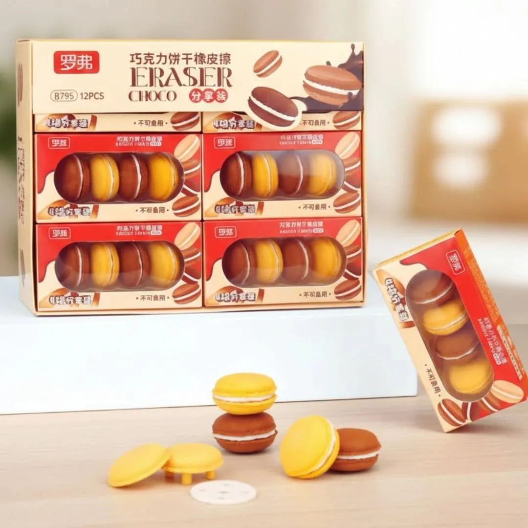 Macaron Take Apart Cookie Erasers (Set of 4)
