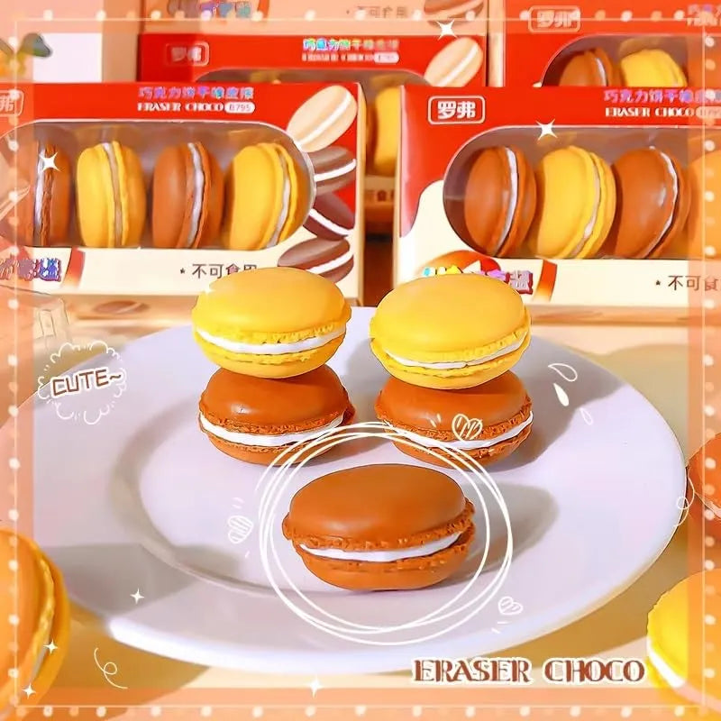 Macaron Take Apart Cookie Erasers (Set of 4)