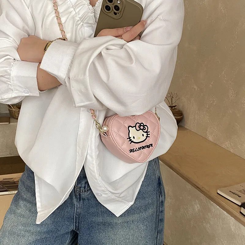 Hello Kitty Quilted Heart Sling Bag