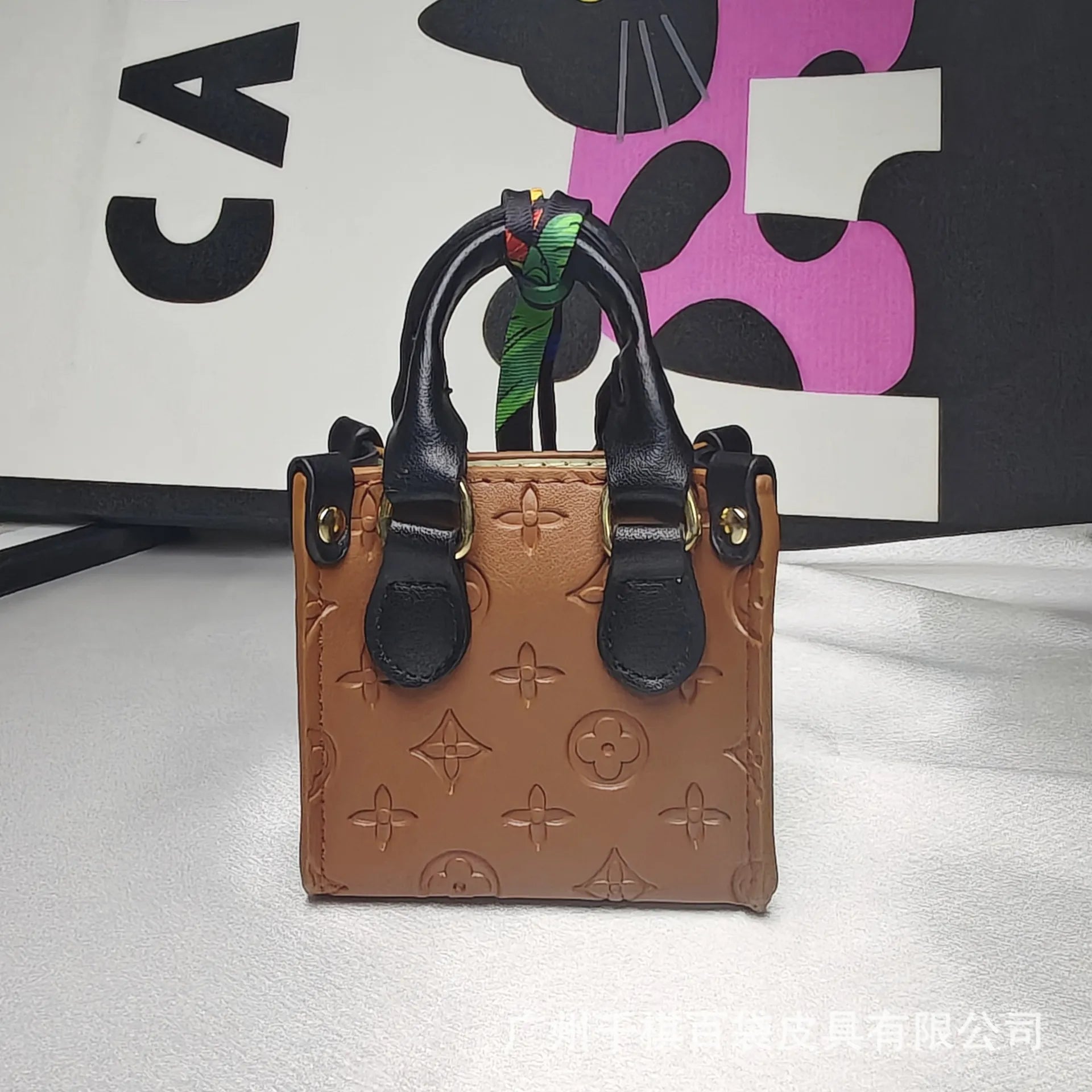 Monogram Luxe Scarf Handle Micro Tote Coin Pouch