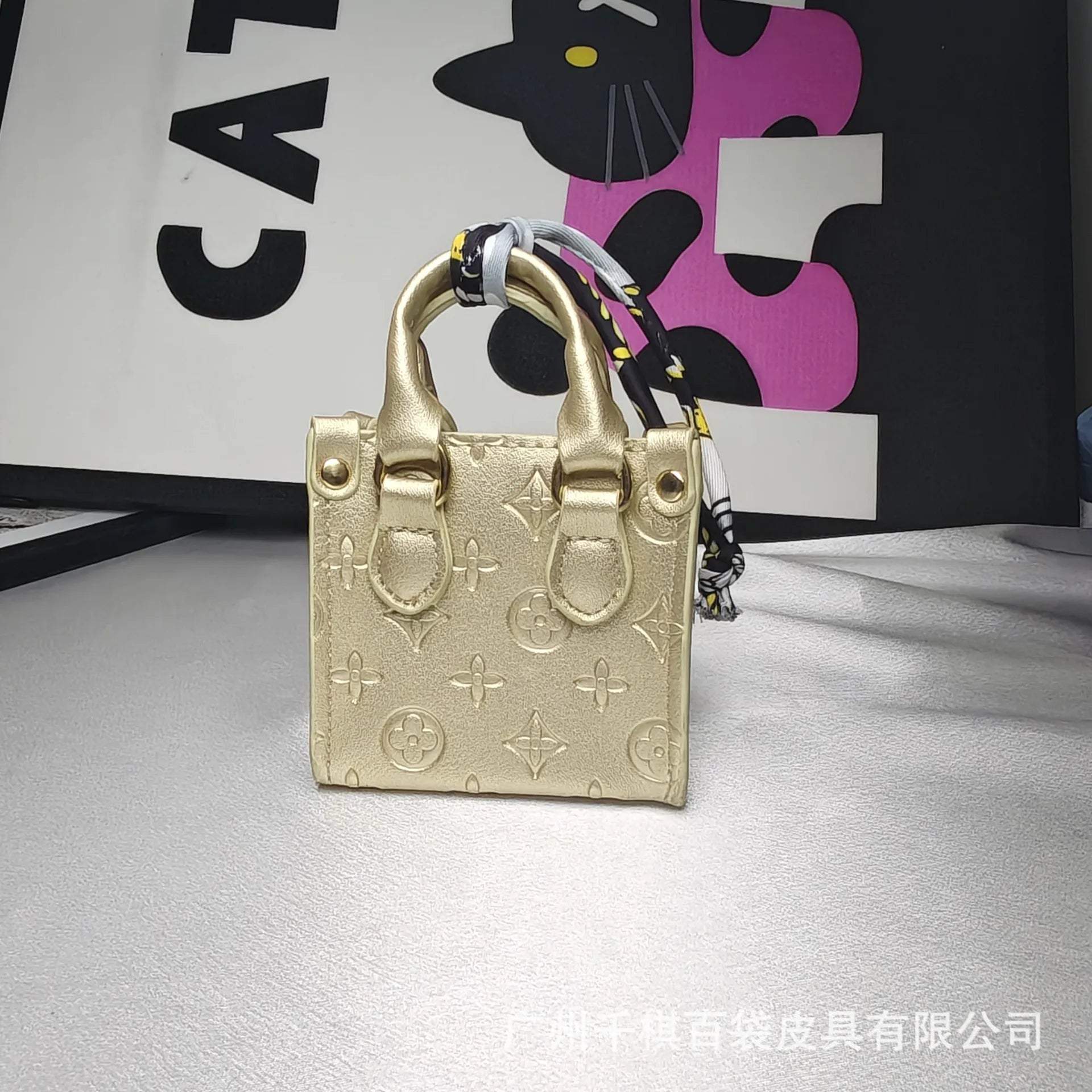 Monogram Luxe Scarf Handle Micro Tote Coin Pouch