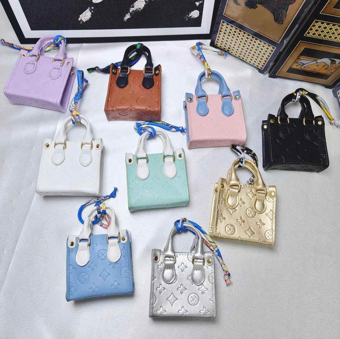 Monogram Luxe Scarf Handle Micro Tote Coin Pouch