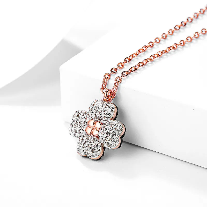 SWASKY Lumina Crystal Clover Pendant Necklace