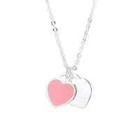 TiffCo Double Heart Tag Pendant Necklace