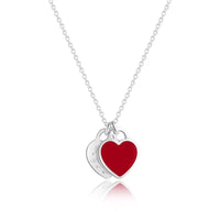 TiffCo Double Heart Tag Pendant Necklace