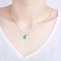 TiffCo Double Heart Tag Pendant Necklace