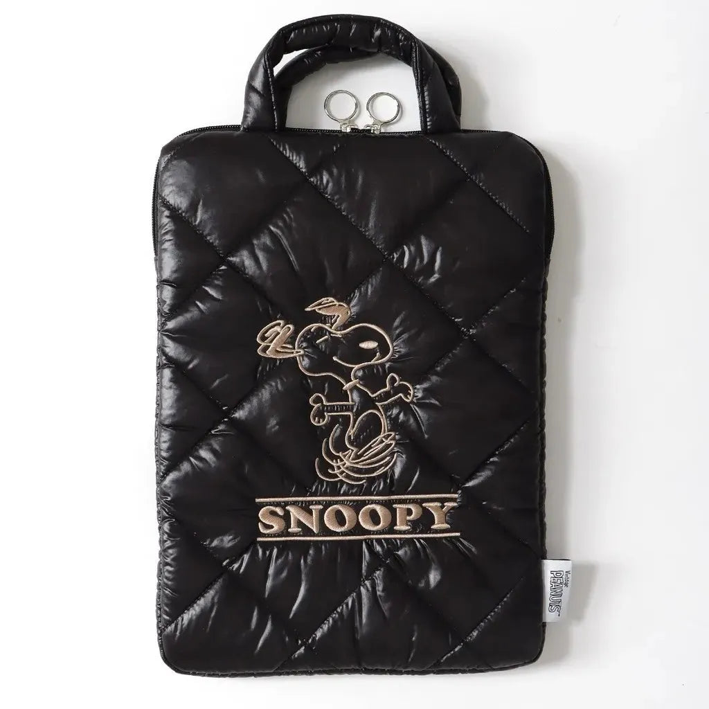 Peanuts Snoopy Quilted Puffy Laptop Tote