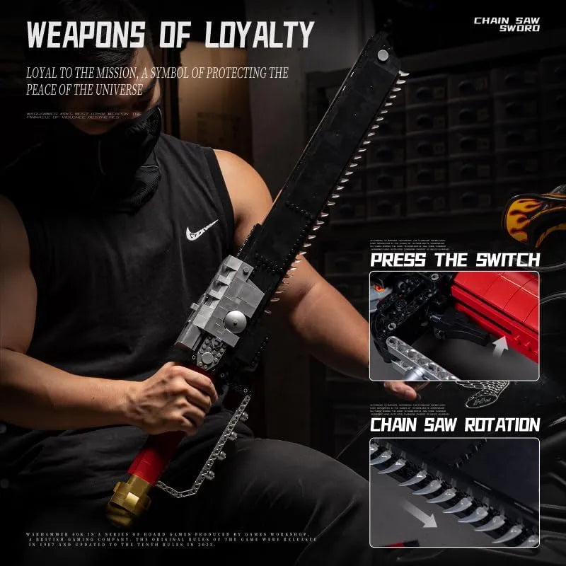 Serrated Battle Hammer Chainsword Building Blocks (1818 Pcs)
