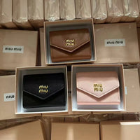 Luxury MM Pebbled Envelope Card Holder Wallet