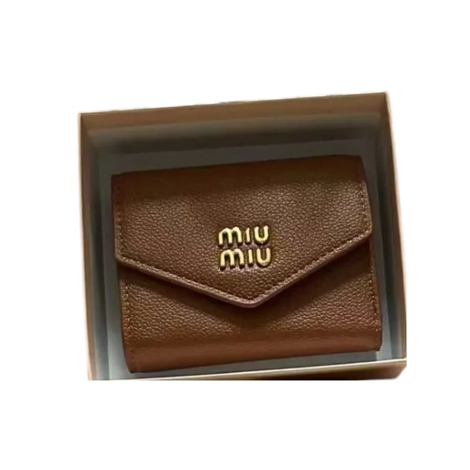 Luxury MM Pebbled Envelope Card Holder Wallet
