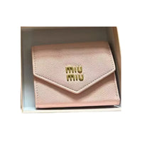 Luxury MM Pebbled Envelope Card Holder Wallet
