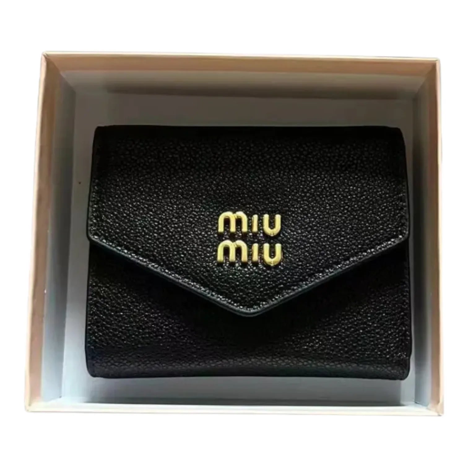 Luxury MM Pebbled Envelope Card Holder Wallet