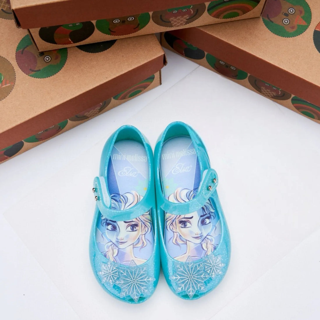 Mini Melissa Frozen Aqua Glitter Shoes