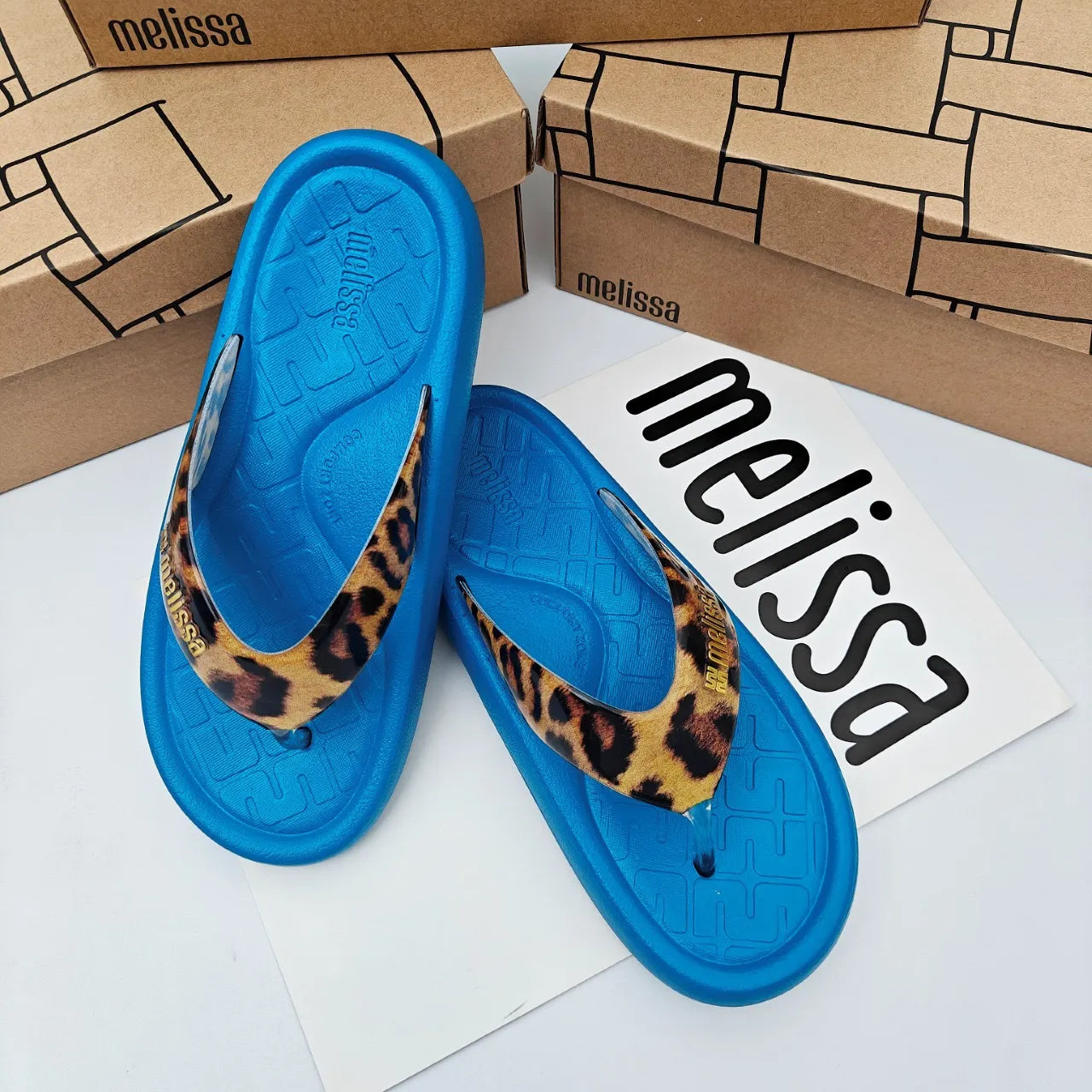 Melissa Station Leopard Print Flip-Flops