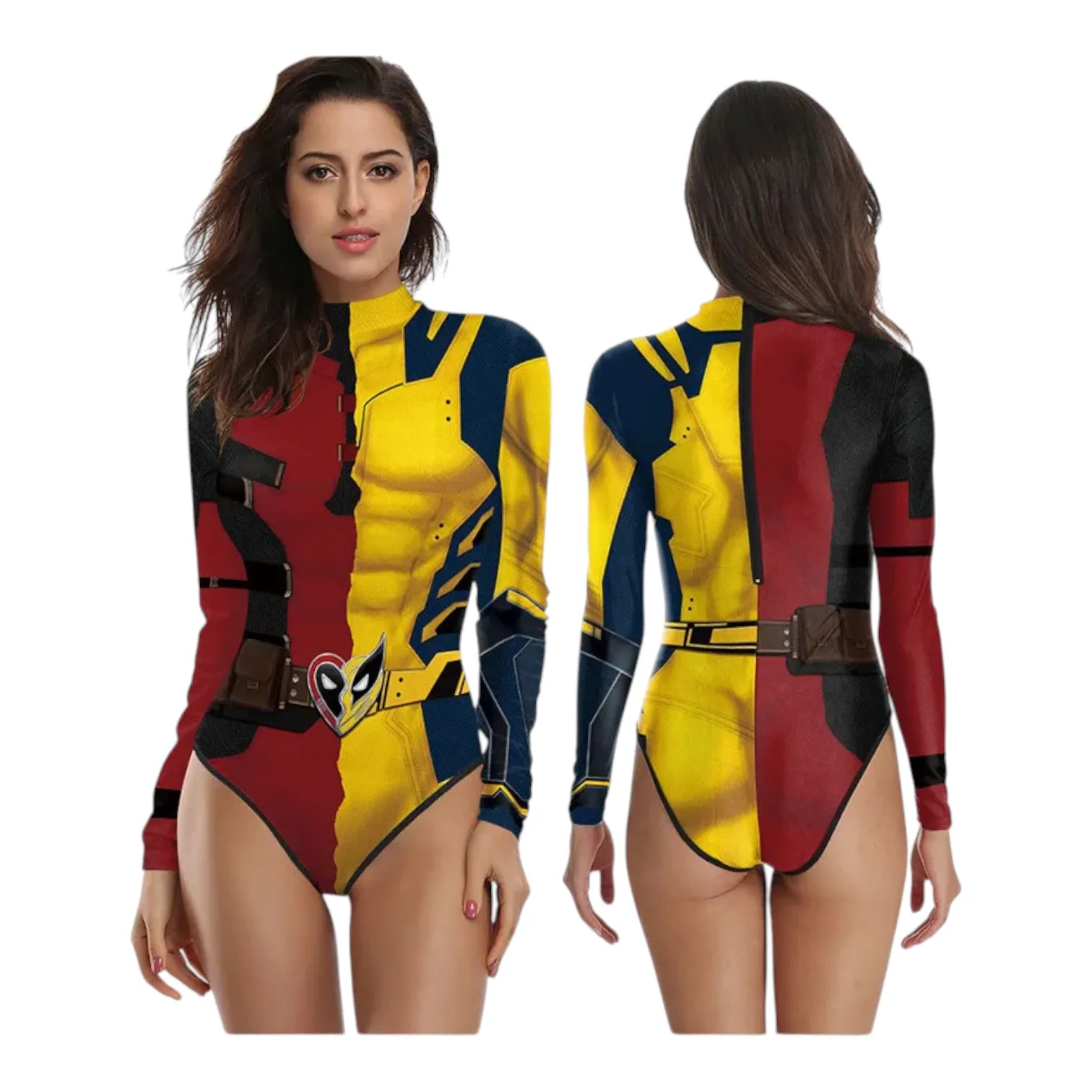 Deadpool and Wolverine Split Design Bodysuit