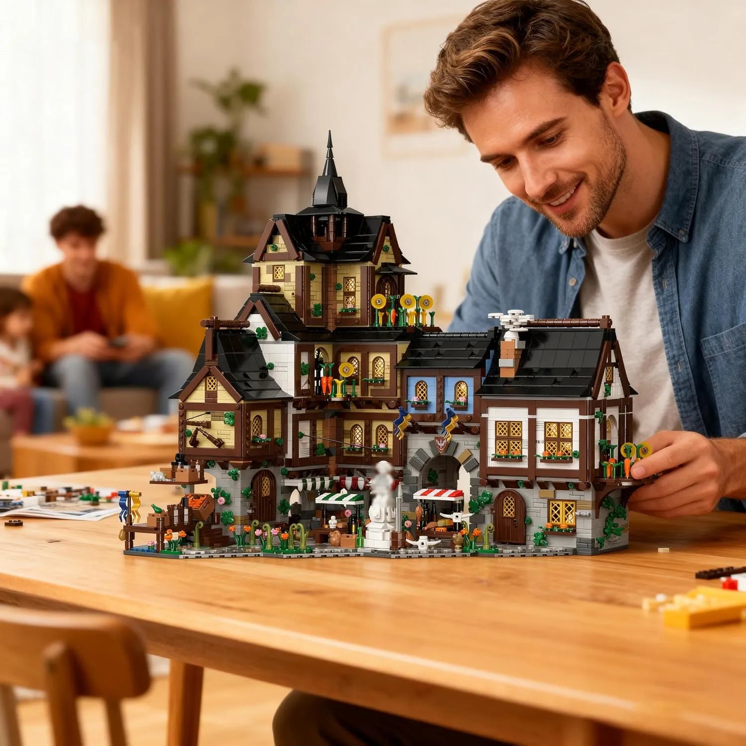 XJ1003 Medieval Town Center Building Set (3867 Pcs)