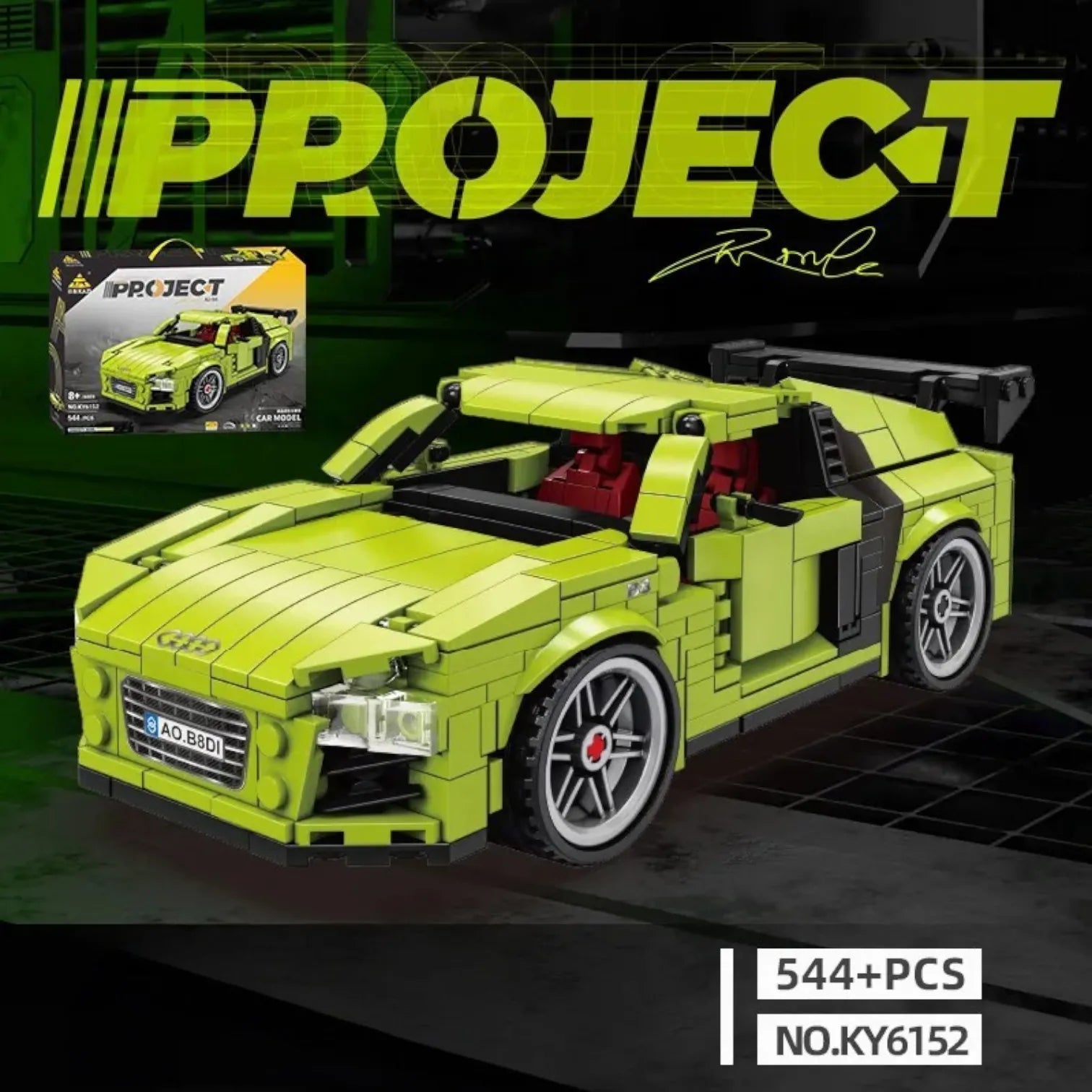 Kazi Project KY6152 Audi R8 Car Model Building Kit (544 Pcs)