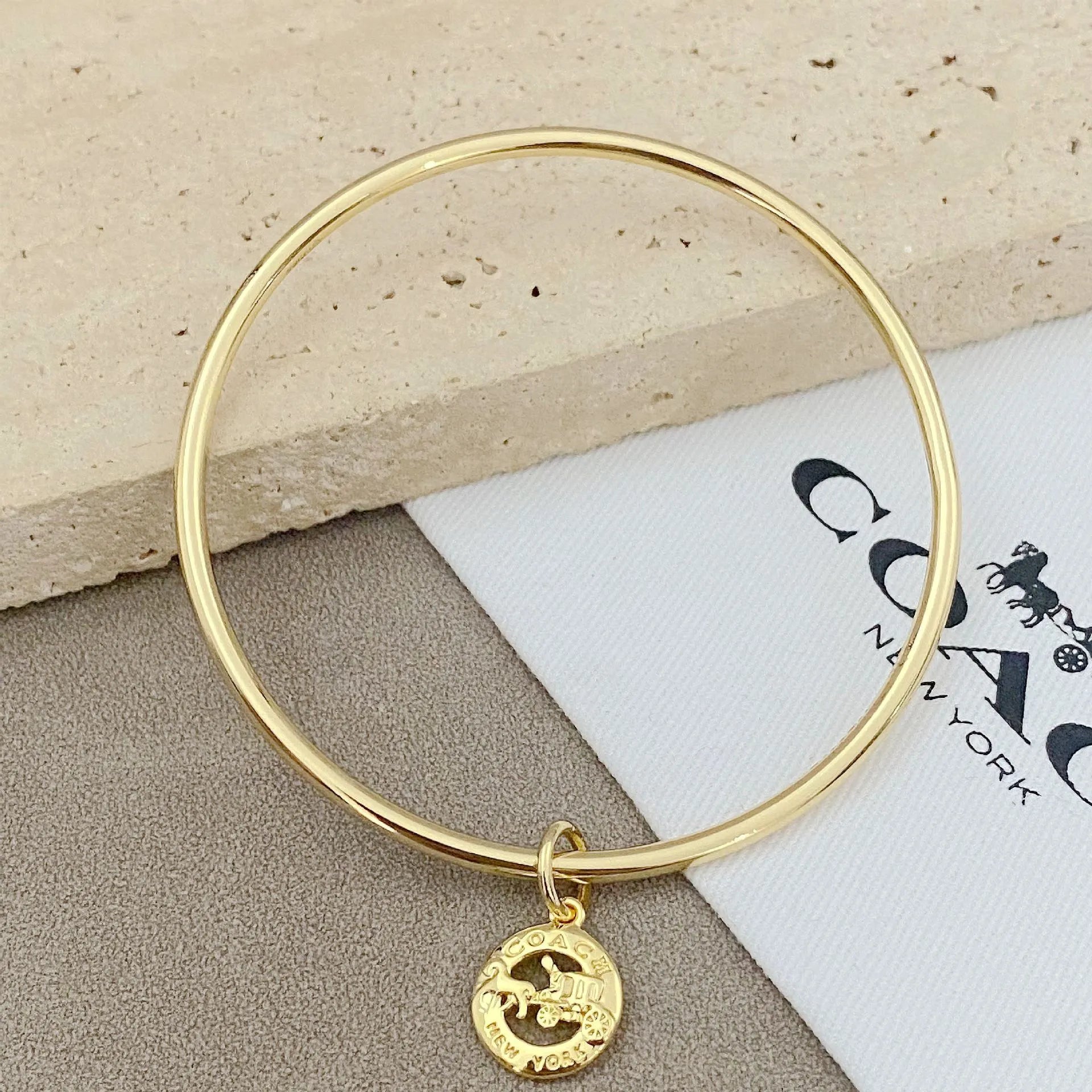 Trainer Luxe Signature Golden Halo Bangles (Set of 3)