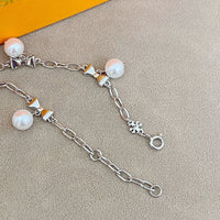 T-Luxe Pearl Bow Charm Bracelet
