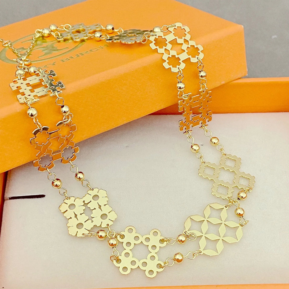 T-Luxe Monogram Meadow Filigree Necklace