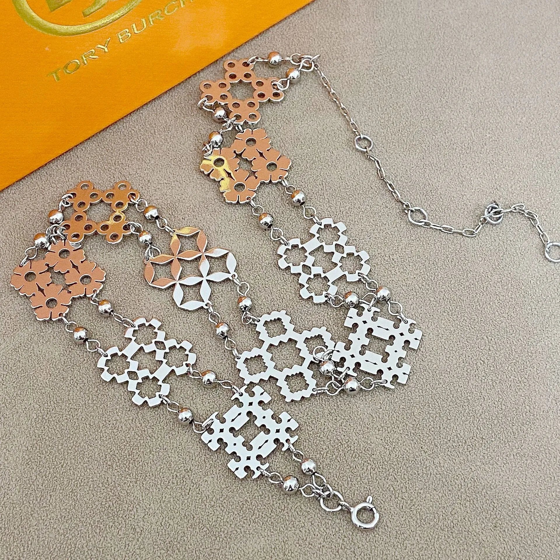 T-Luxe Monogram Meadow Filigree Necklace
