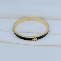 T-Luxe Gilded Enamel Hinge Cuff Bracelet