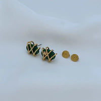 T-Luxe Malachite Meridian Stud Earrings