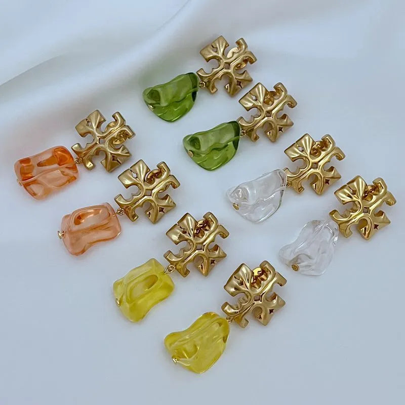 T-Luxe Lucent Nugget Drop Earrings