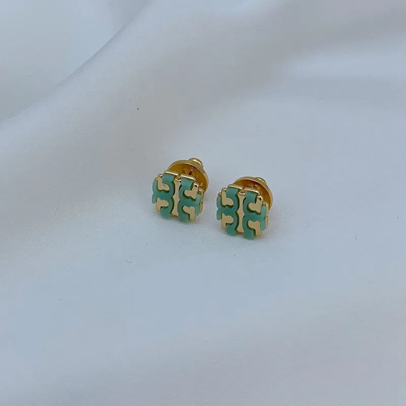 T-Luxe Chroma Emblem Stud Earrings