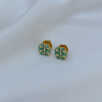 T-Luxe Chroma Emblem Stud Earrings