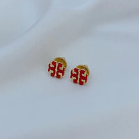 T-Luxe Chroma Emblem Stud Earrings