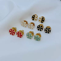 T-Luxe Chroma Emblem Stud Earrings