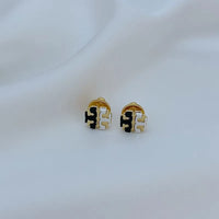 T-Luxe Chroma Emblem Stud Earrings