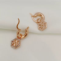 T-Luxe Hexagon Pavé Halo Hoop Earrings
