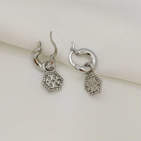 T-Luxe Hexagon Pavé Halo Hoop Earrings