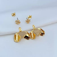 T-Luxe Gilded Petal Shield Drop Earrings