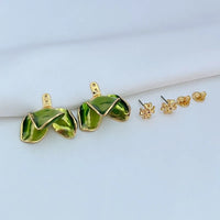 T-Luxe Gilded Petal Shield Drop Earrings