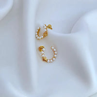 T-Luxe Blush Pearl Orbit Hoop Earrings