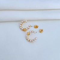 T-Luxe Blush Pearl Orbit Hoop Earrings
