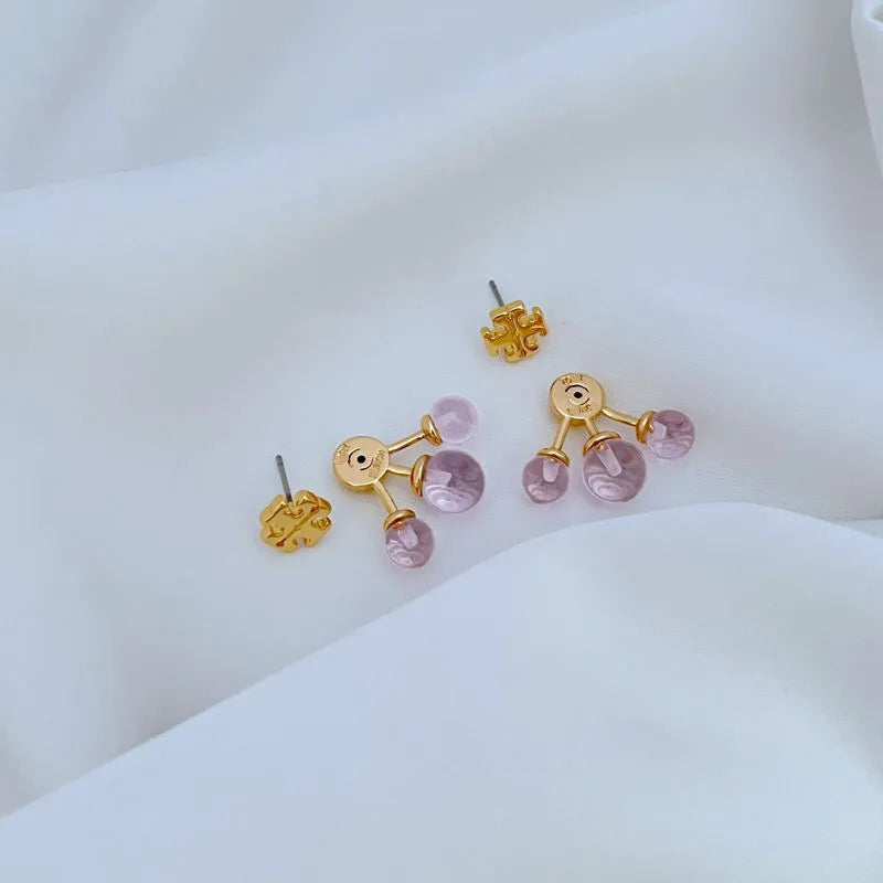 T-Luxe Lavender Dew Orbit Stud Earrings