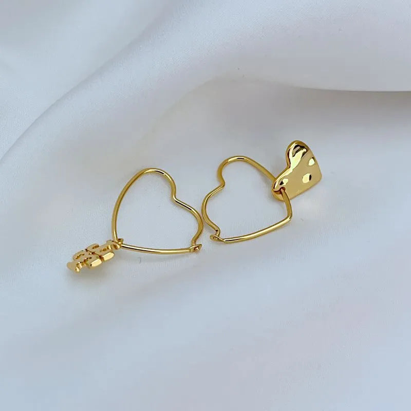 T-Luxe Sweetheart Crest Hoop Earrings
