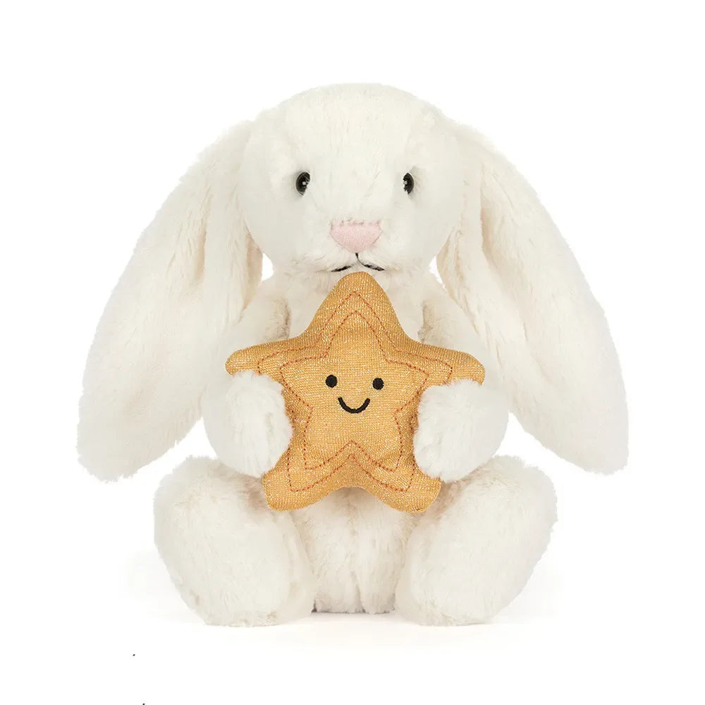 JC Bashful Cream Bunny With Star Plush (23 cm)