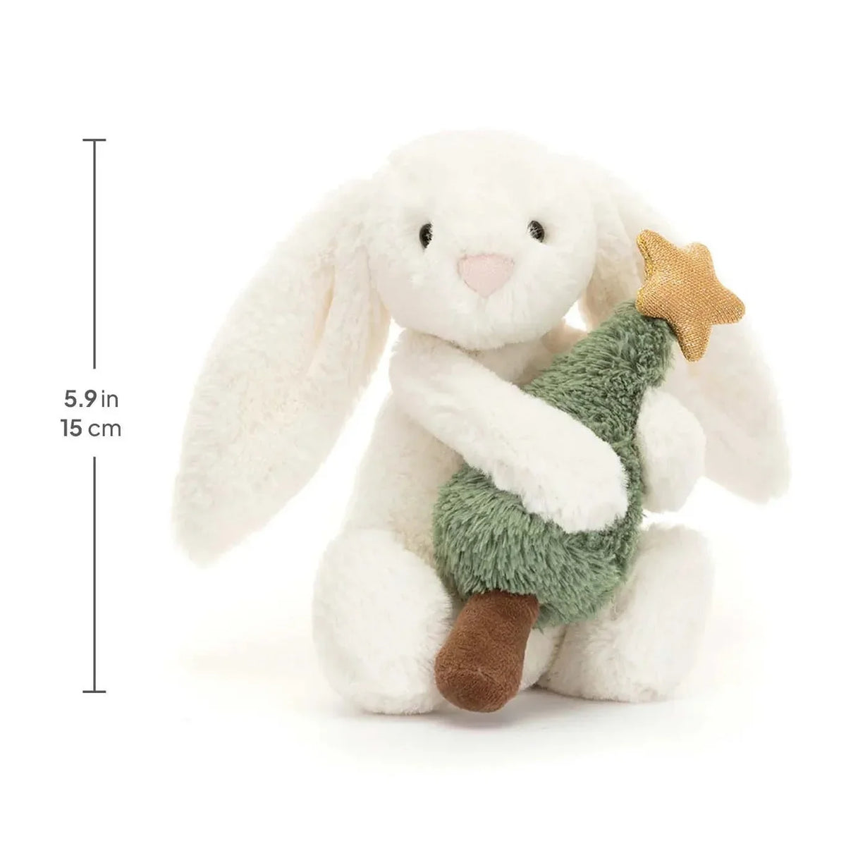 JC Bashful Bunny with Christmas Tree Plush (15 cm)