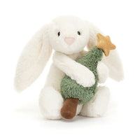 JC Bashful Bunny with Christmas Tree Plush (15 cm)