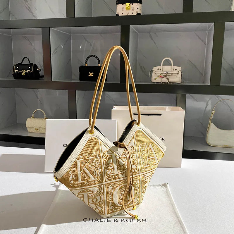 Charlie & Kolsr Tapestry Origami Carryall Handbag