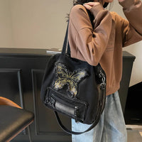 Mariposa Grunge Denim Tote Bag