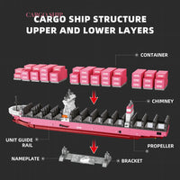 JIE STAR Freight Container Ship Building Blocks (1168 Pcs)