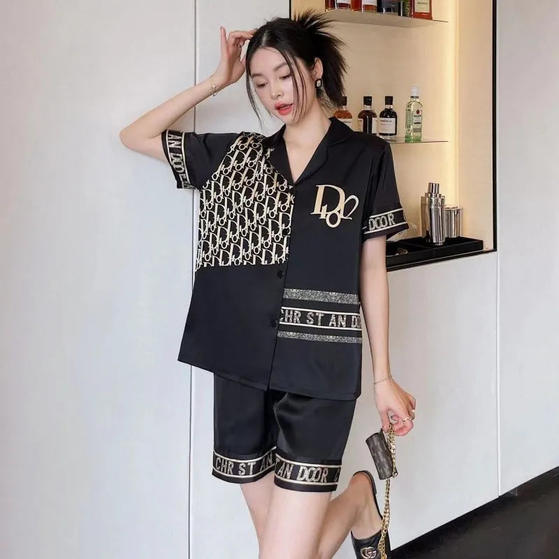 D Luxe Midnight Monogram Lounge Set